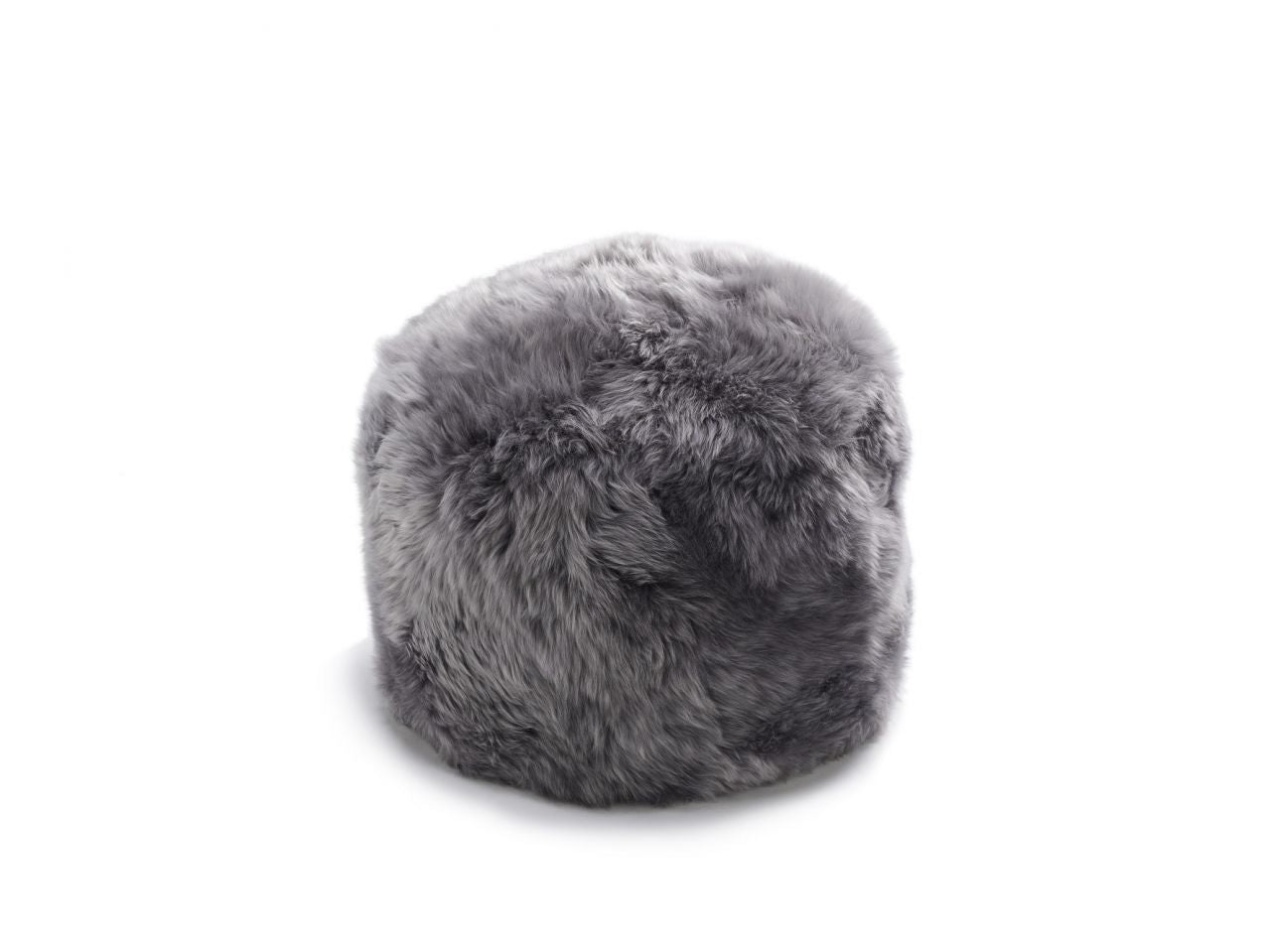 Premium Natural Long-Wool Sheepskin Pouffe Stool, L40xW30 cm (3 Colours)