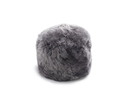 Premium Natural Long-Wool Sheepskin Pouffe Stool, L40xW30 cm (3 Colours)
