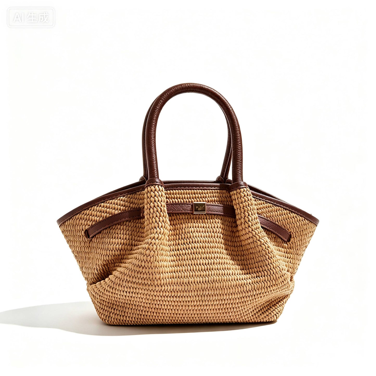 Serafina Mini Raffia & Leather Tote by Clemés