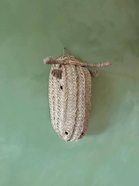 Large Woven Animal Head, Buffalo
