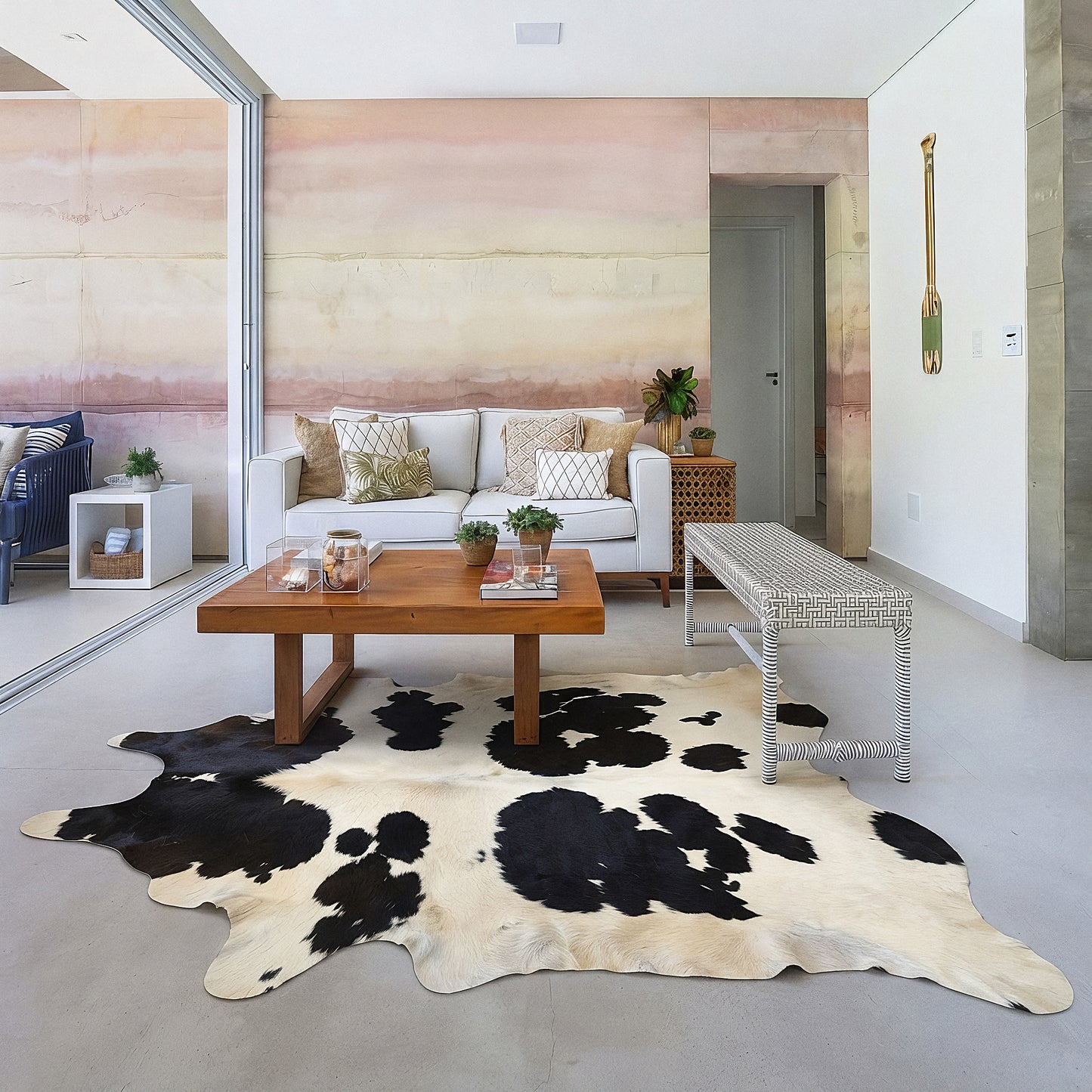 Natural Brazilian Cowhide 221 x 246 cm