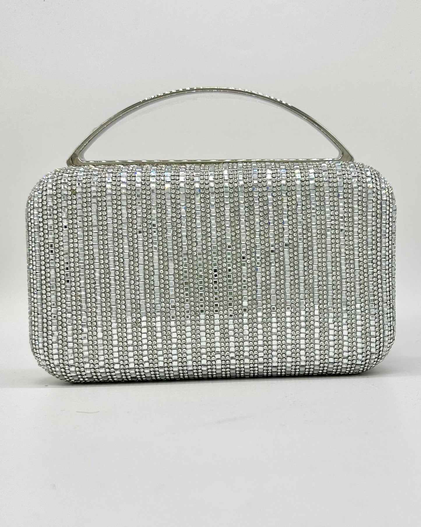 Odette Crystal Minaudière Clutch with Gold Handle by Clemés
