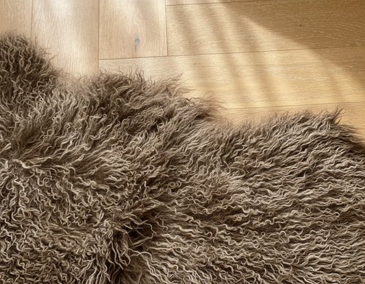 Natural Premium Tibetan Mongolian Sheepskin Rug/Throw, Double (W60 x L170 cm)