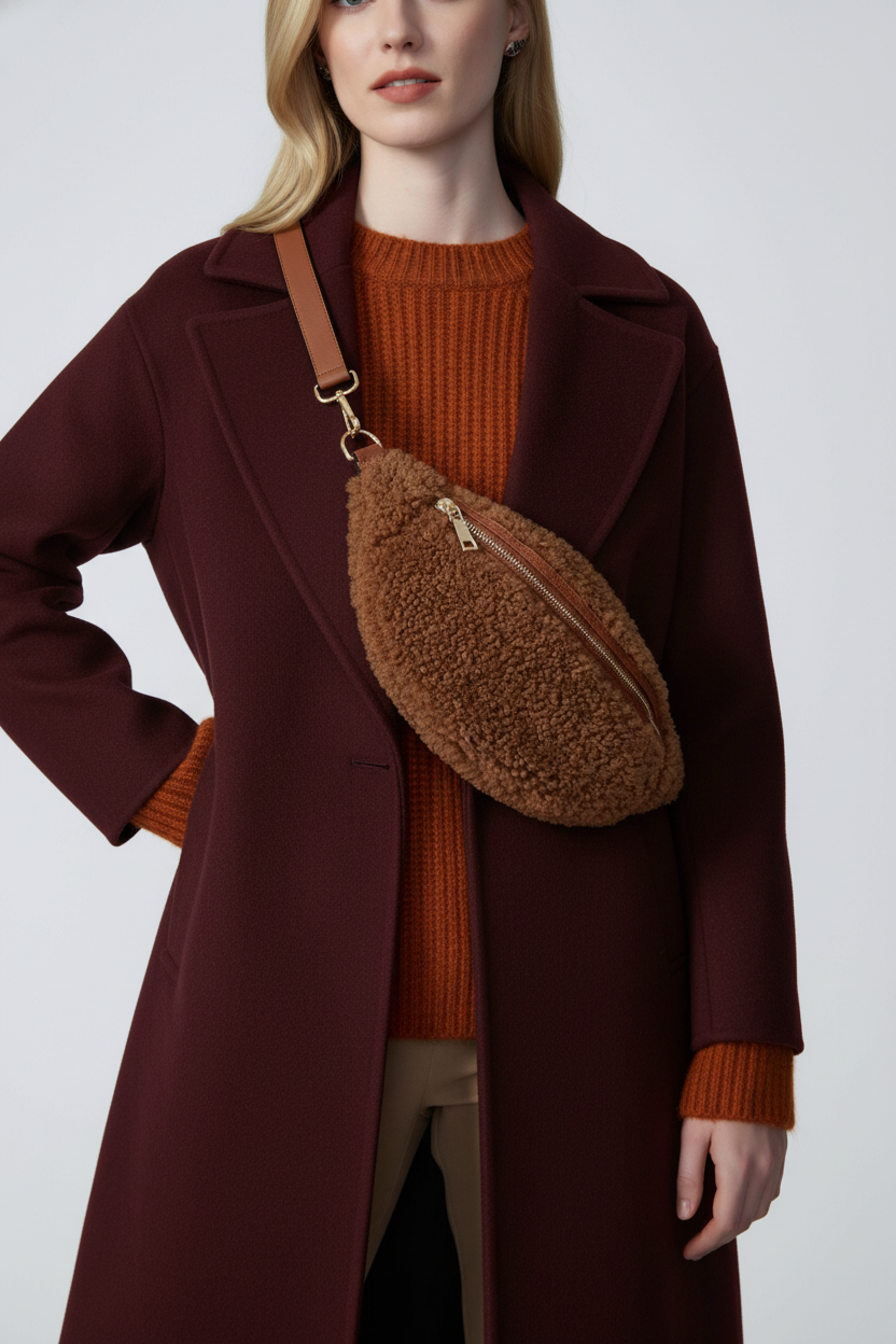 Nevina Shearling & Leather Bum Bag by Clemés