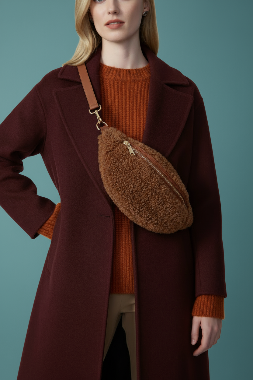 Nevina Shearling & Leather Bum Bag by Clemés