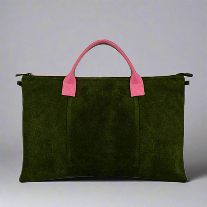 Milano Suede Leather Shoulder Bag & Handbag by Clemés (10 Colours)