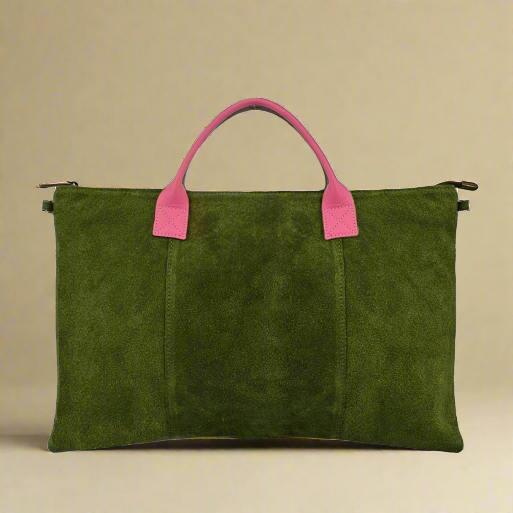 Milano Suede Leather Shoulder Bag & Handbag by Clemés (10 Colours)