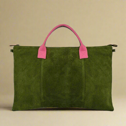 Milano Suede Leather Shoulder Bag & Handbag by Clemés (10 Colours)