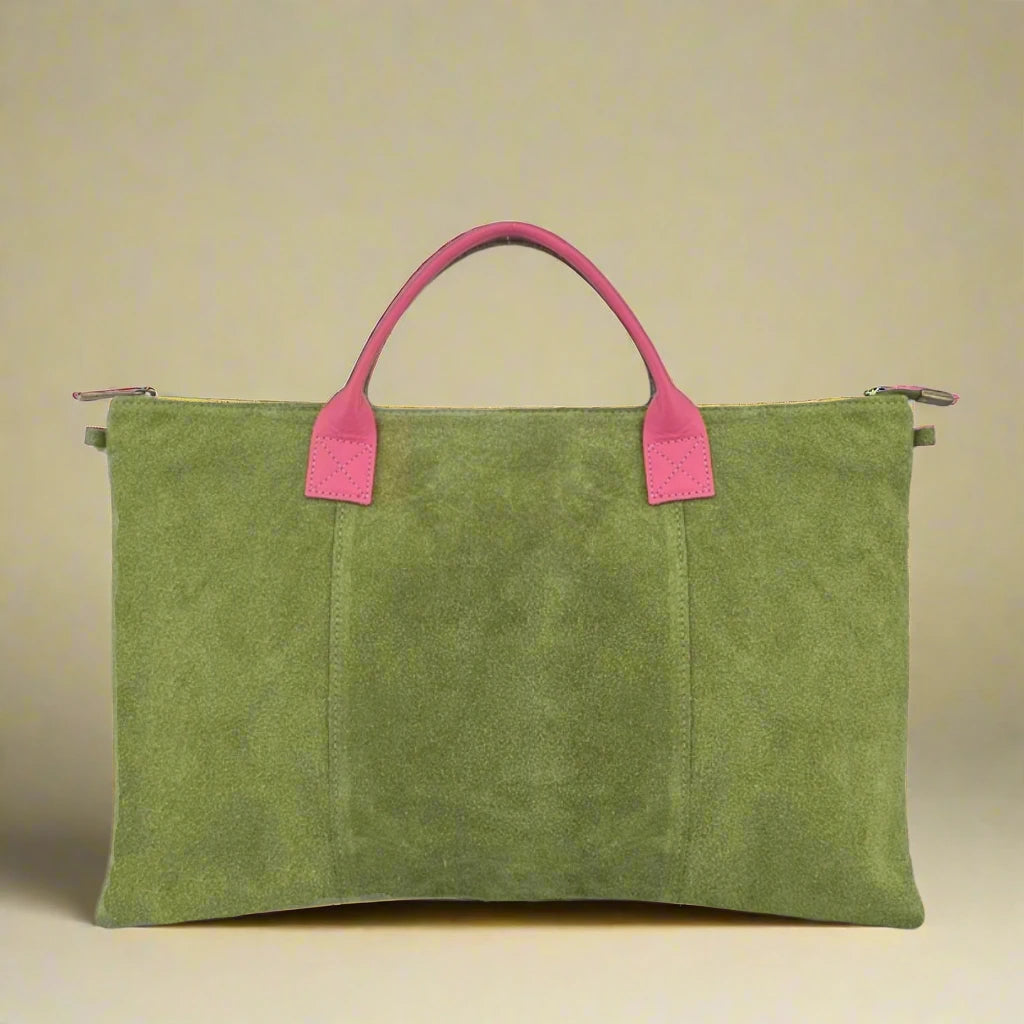 Milano Suede Leather Shoulder Bag & Handbag by Clemés (10 Colours)
