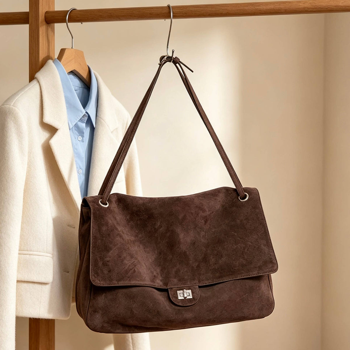 Louise XL Suede Shoulder Bag by Clemés