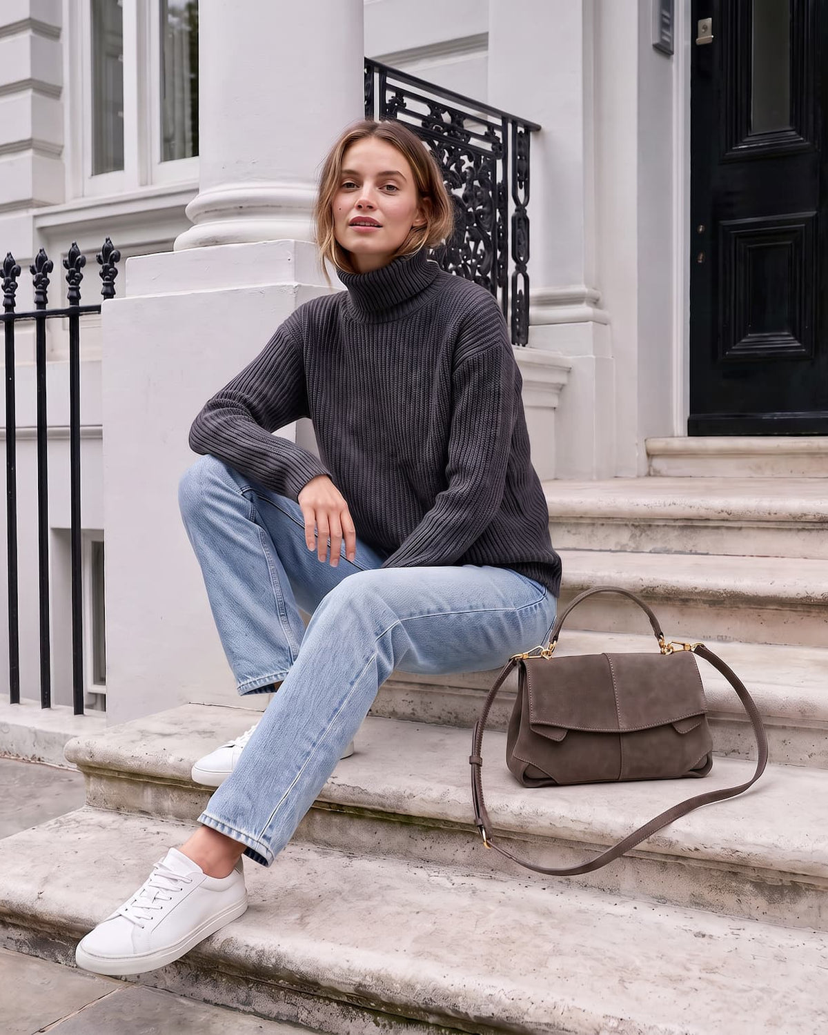 Fiorella Suede Baguette Bag by Clemés
