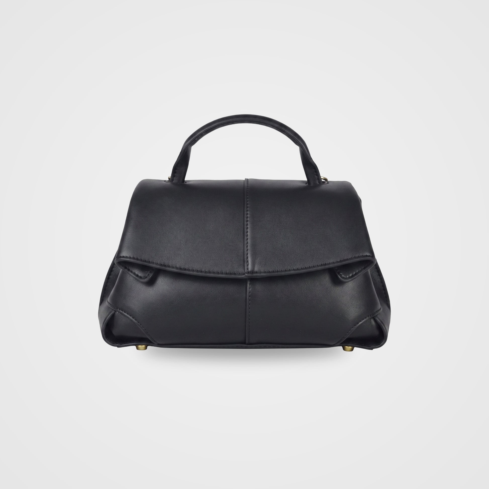 Fiorella mini leather baguette bag by Clemés in Black