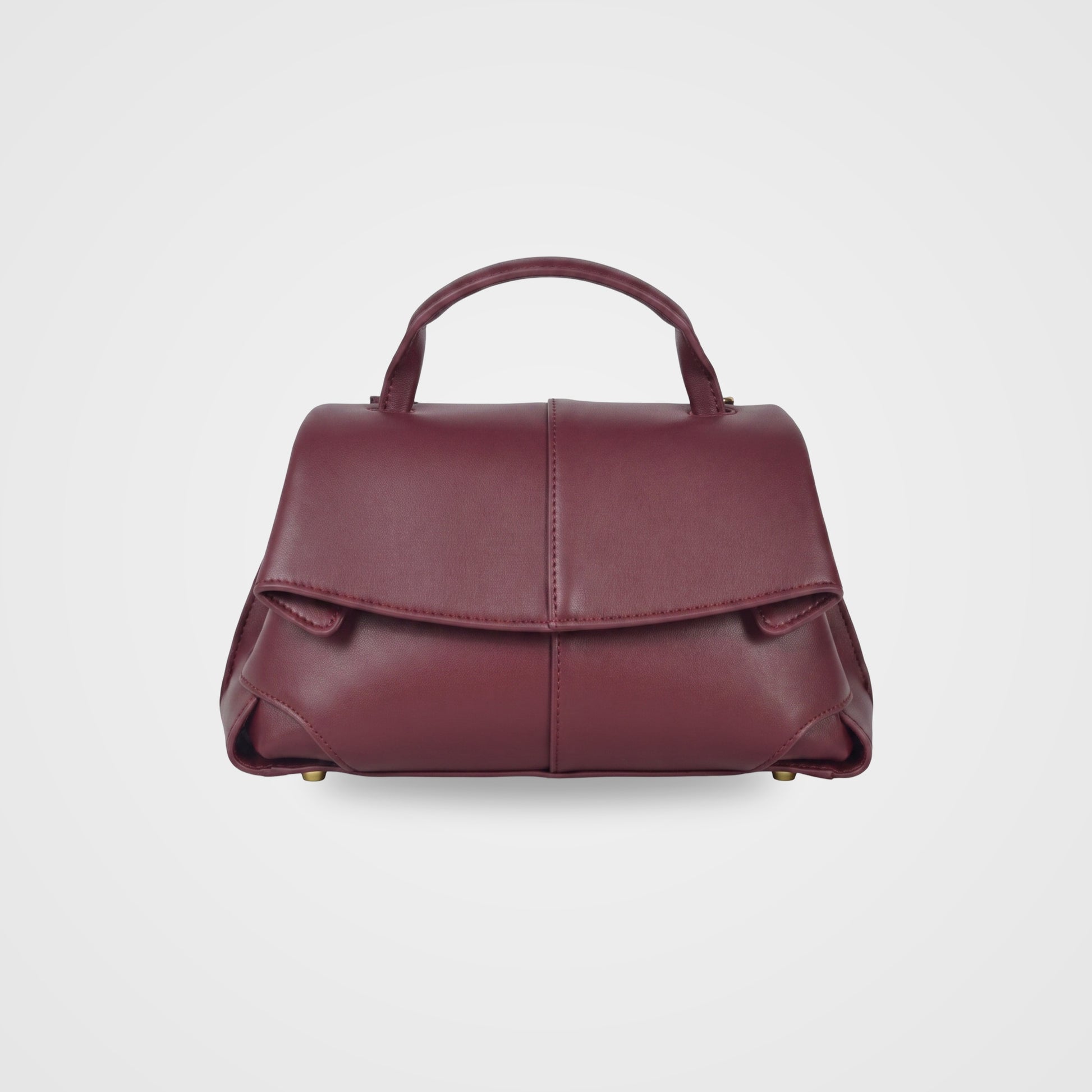 Fiorella mini leather baguette bag by Clemés in Burgundy