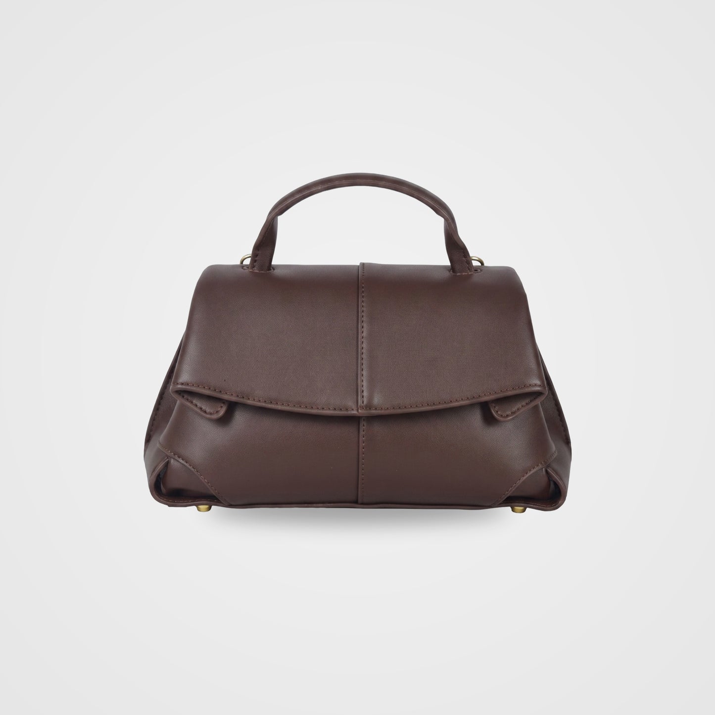 Fiorella mini leather baguette bag by Clemés in Chocolate