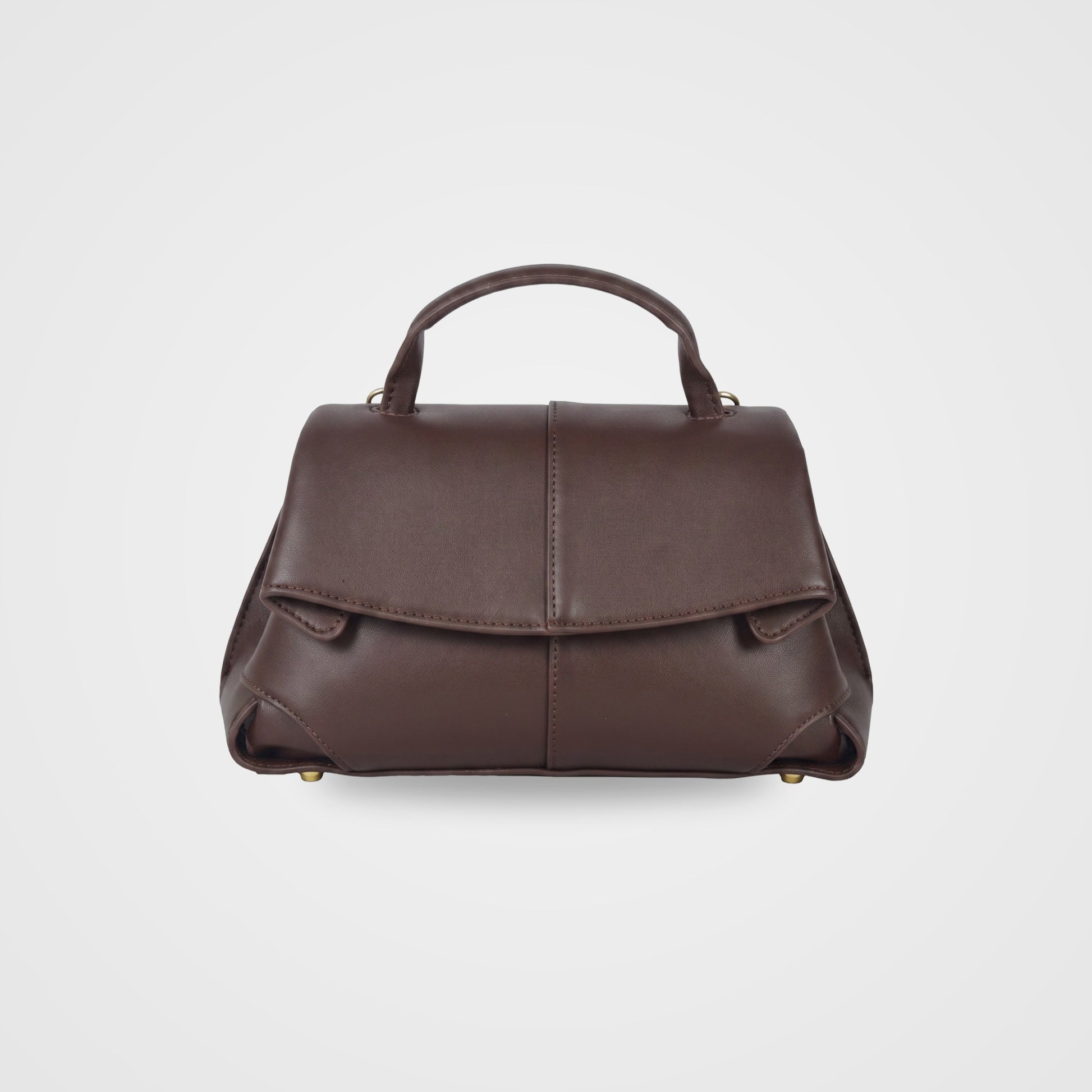 Fiorella mini leather baguette bag by Clemés in Chocolate