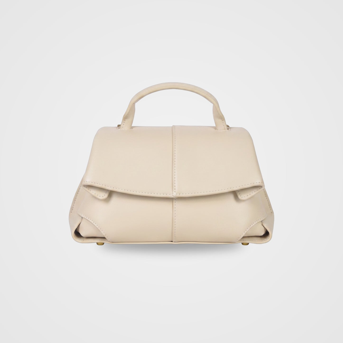 Fiorella mini leather baguette bag by Clemés in Cream