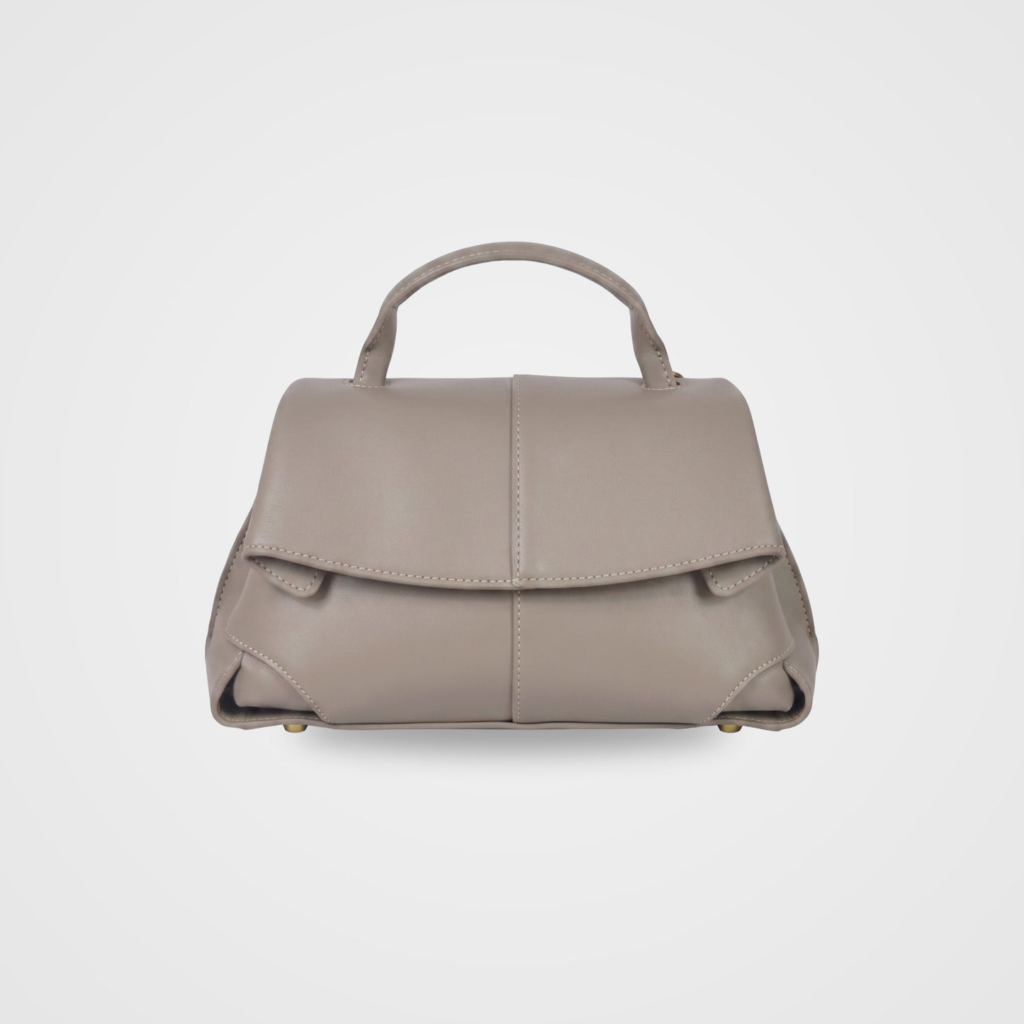 Fiorella mini leather baguette bag by Clemés in Taupe