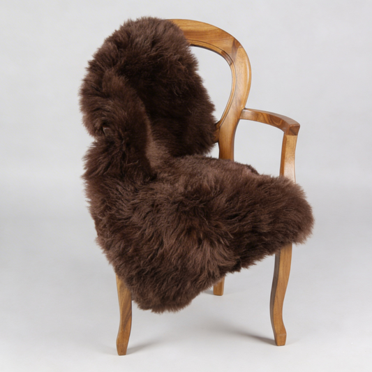 Single X-Large Premium Sheepskin Rug & Throw (W65 x L100 cm), Chocolate