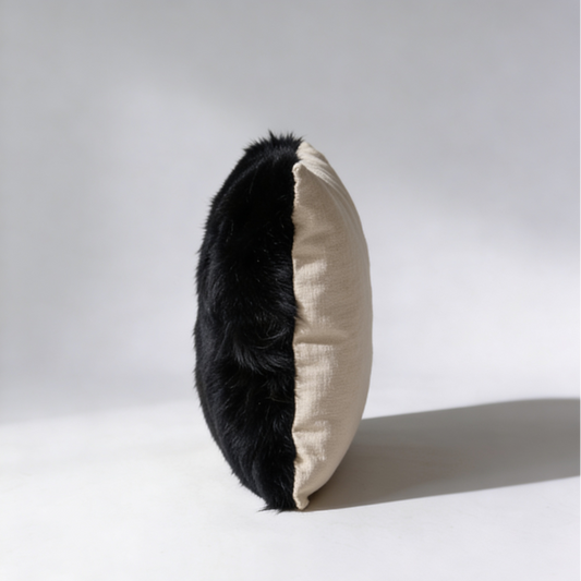 Natural Premium New Zealand Sheepskin Cushion 40 x 40 cm, Black