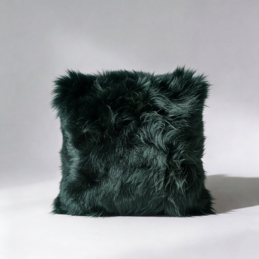 Natural Premium New Zealand Sheepskin Cushion 40 x 40 cm, Deep Teal