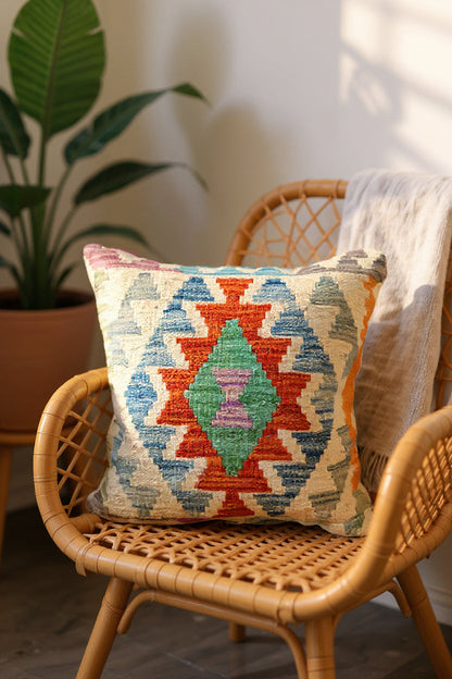 Afghan Kilim Cushion Cover - 45 x 45 cm