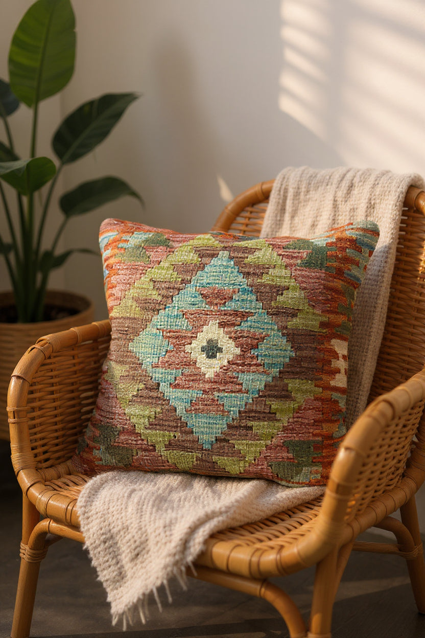 Afghan Kilim Cushion Cover - 45 x 45 cm