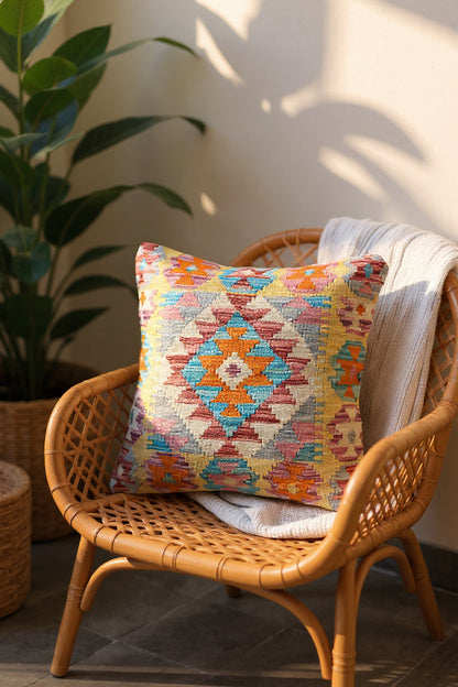 Afghan Kilim Cushion Cover - 45 x 45 cm