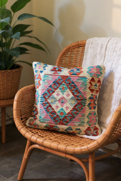 Afghan Kilim Cushion Cover - 45 x 45 cm