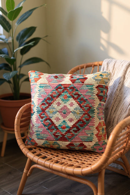 Afghan Kilim Cushion Cover - 45 x 45 cm