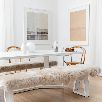 Double New Zealand Sheepskin Rug & Throw, W65 x L180 cm, Oyster (Cloud Dancer)