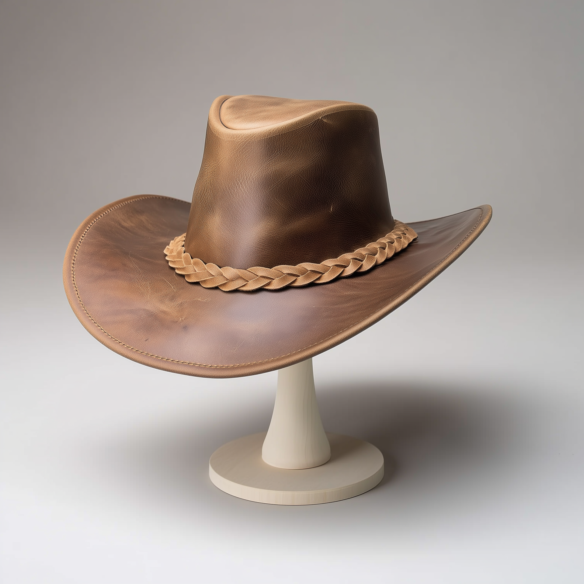 Genuine Cowhide Leather Handmade Western Outback Cowboy Hat, Maven
