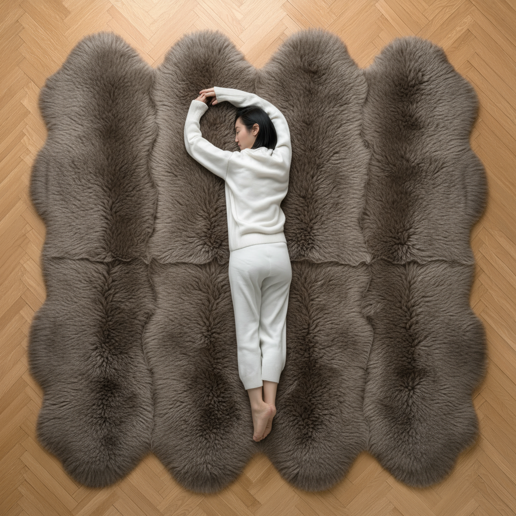Natural Premium New Zealand Sheepskin Rug & Throw, Octo, L200 x W180 cm (3 Colours)