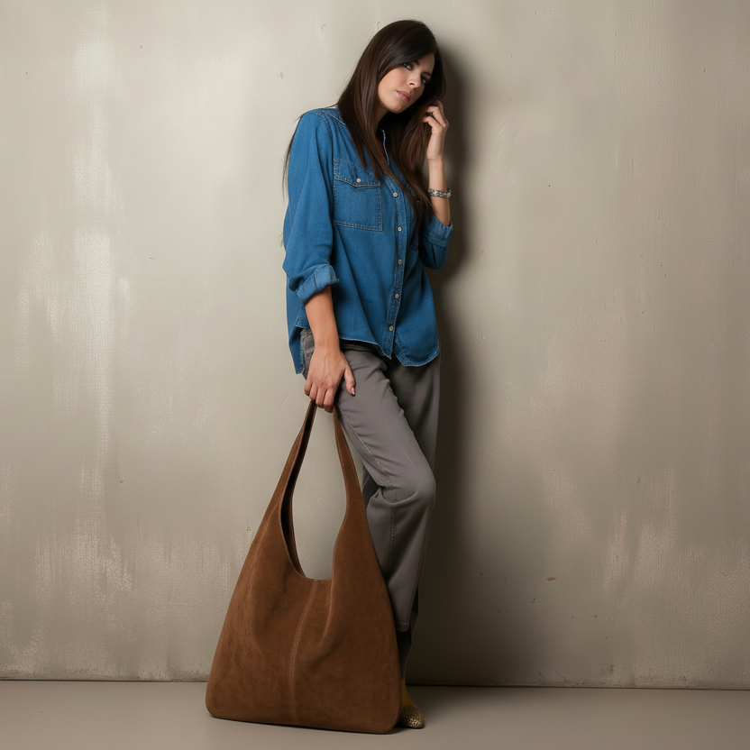 Silvia Suede Slouch Hobo Bag by Clemés (9 colours)