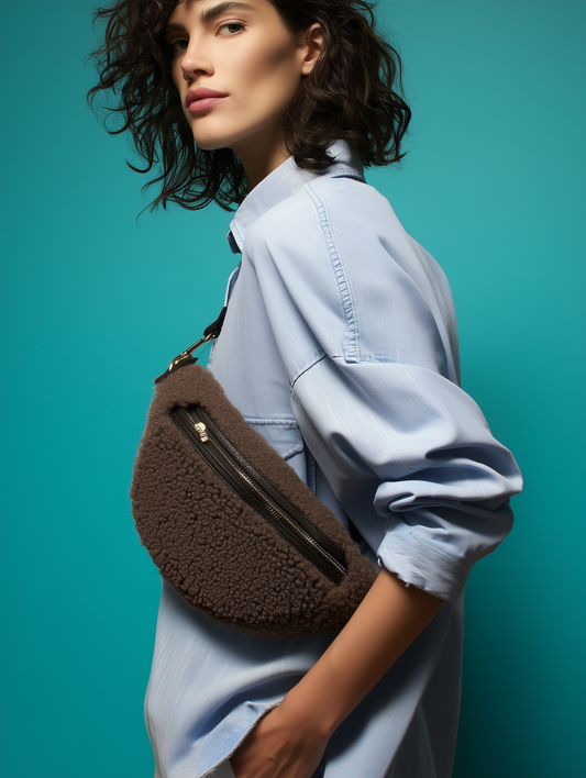 Nevina Shearling & Leather Bum Bag by Clemés