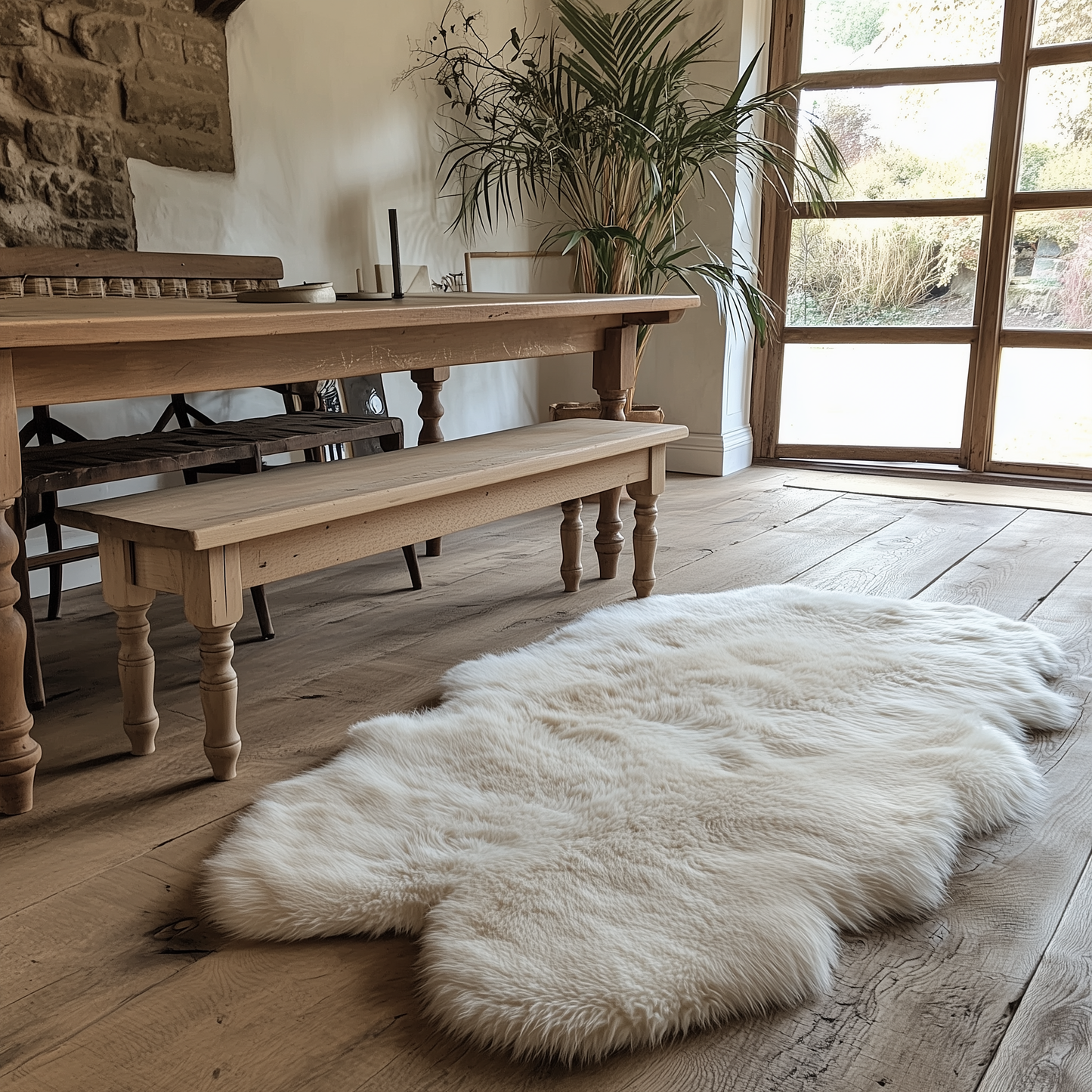 Natural Premium New Zealand Sheepskin Rug & Throw, Quad, W105 x L180 cm, Ivory