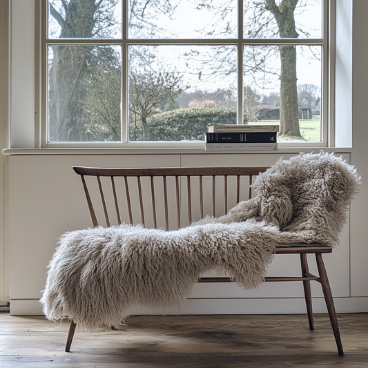 Natural Premium Tibetan Mongolian Sheepskin Rug/Throw, Single, Double (L170 x W60 cm)