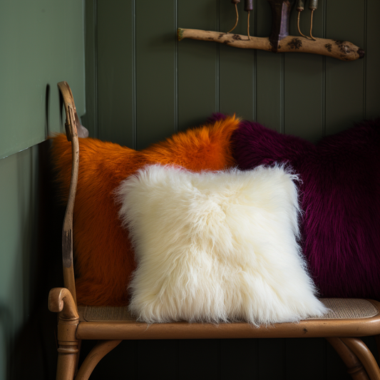 Natural Premium New Zealand Sheepskin Cushion & Seat Pad 40 x 40 cm, Ivory