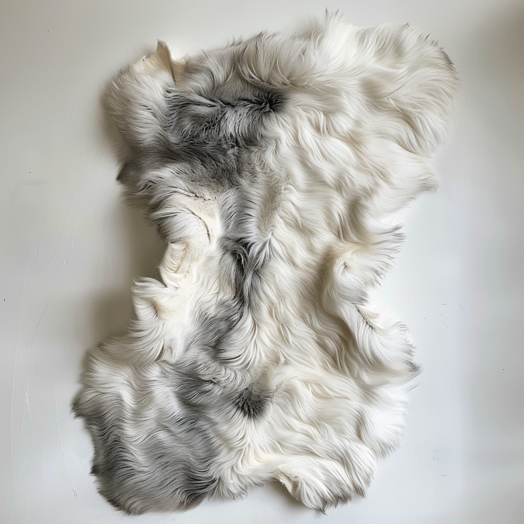 Natural Premium Argentine Criollo Long Hair Goatskin, Light Grey