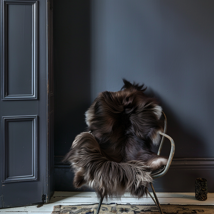 Natural Premium Argentine Criollo Long Hair Goatskin, Chocolate