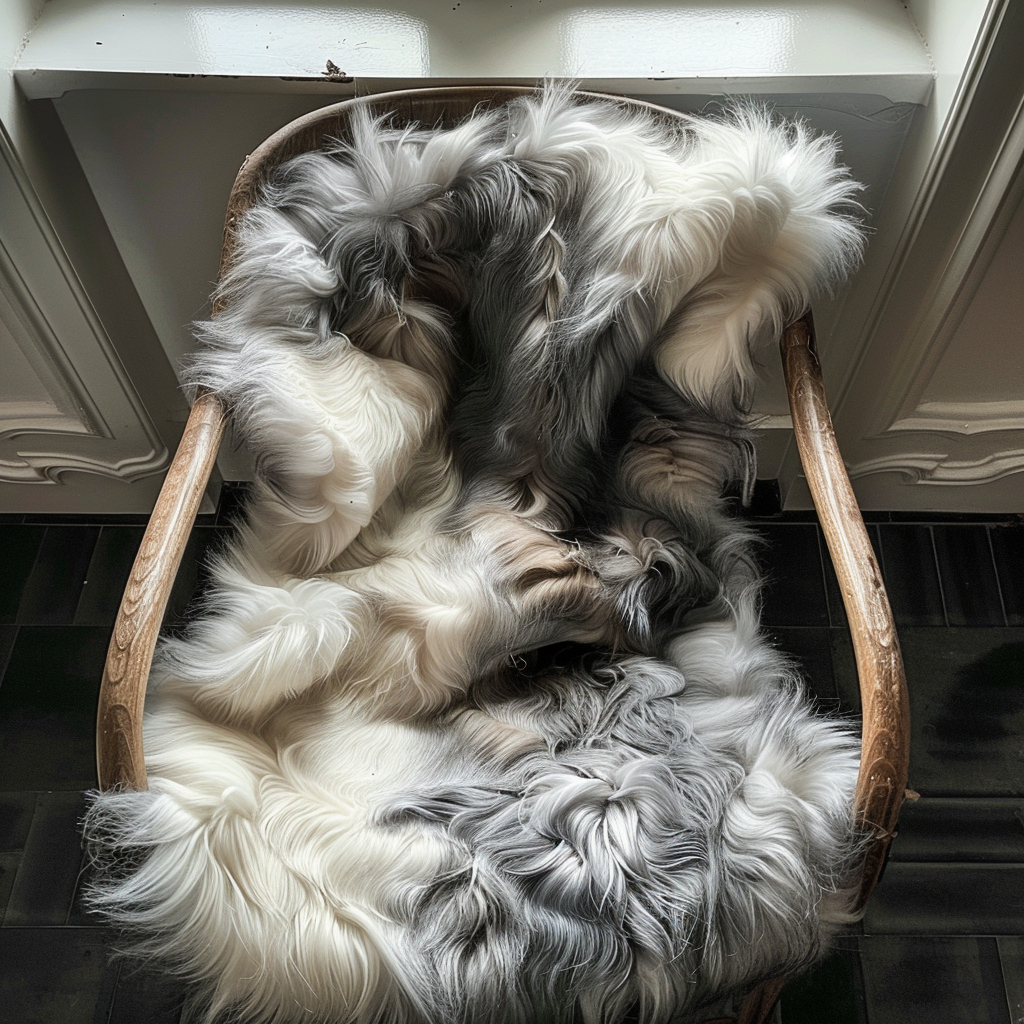Natural Premium Argentine Criollo Long Hair Goatskin, Light Grey