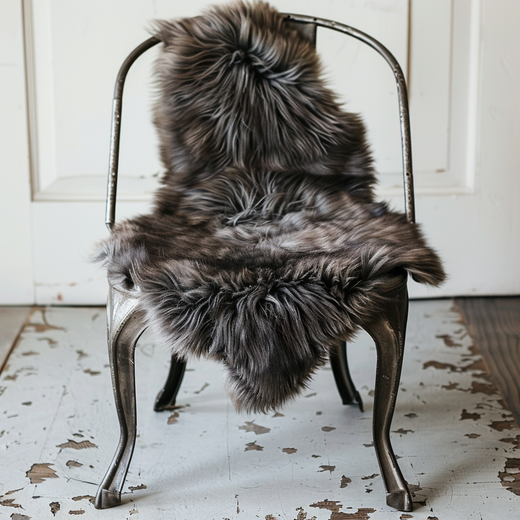 Natural Premium Argentine Criollo Long Hair Goatskin, Chocolate