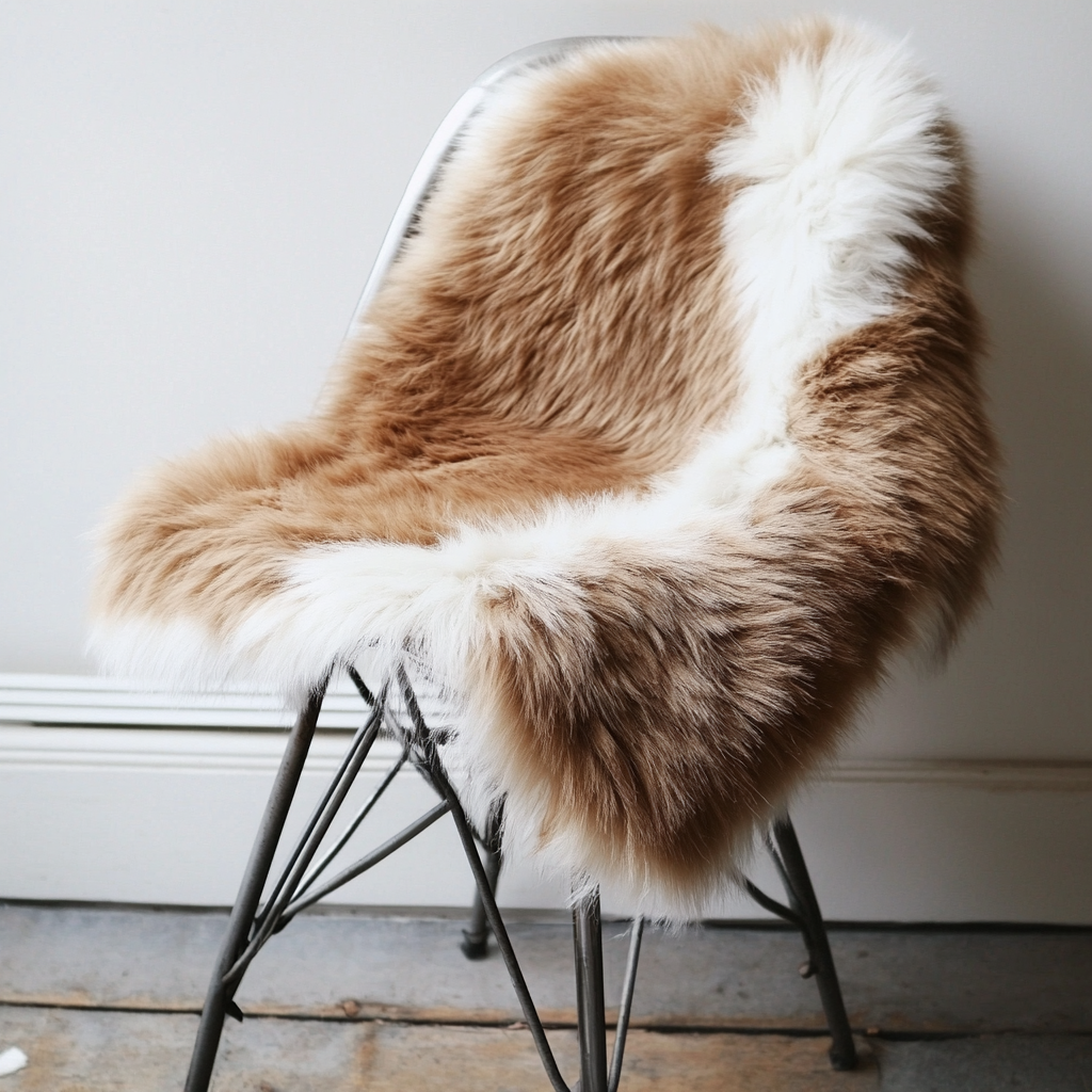 Natural Premium Argentine Criollo Long Hair Goatskin, Caramel