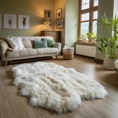 Natural Premium New Zealand Sheepskin Rug & Throw, Quad, W105 x L180 cm, Ivory