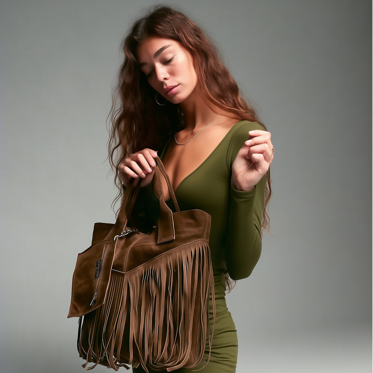 Isadora Suede Fringe Leather Tote Bag with Matching Jewellery Case by Clemés (4 Colours)