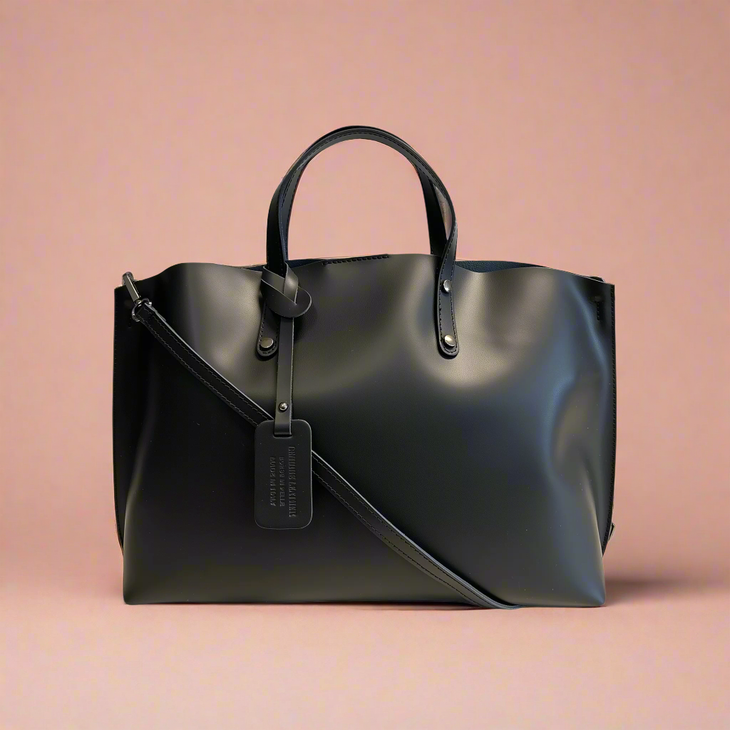 Maxime Large Leather Handbag with Shoulder Strap by Clemés