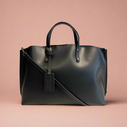 Maxime Large Leather Handbag with Shoulder Strap by Clemés