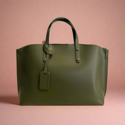 Maxime Large Leather Handbag with Shoulder Strap by Clemés