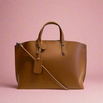 Maxime Large Leather Handbag with Shoulder Strap by Clemés