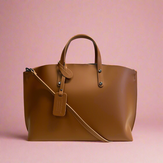 Maxime Large Leather Shopper Bag with Shoulder Strap by Clemés