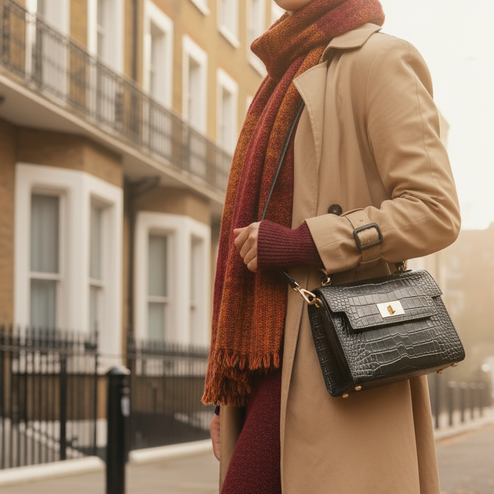 Margot Croc Embossed  Leather Crossbody by Clemés